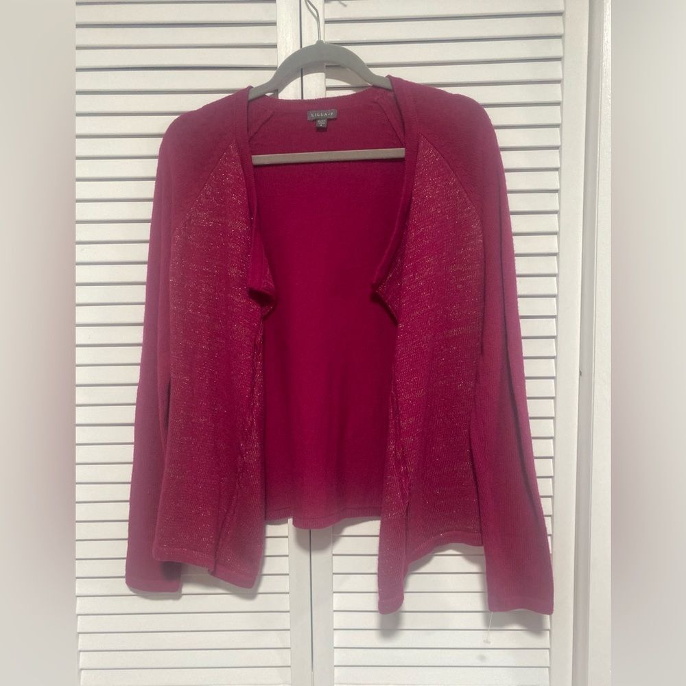 Lilla P Open Front Fuchsia Cardigan Size Small.  NWT